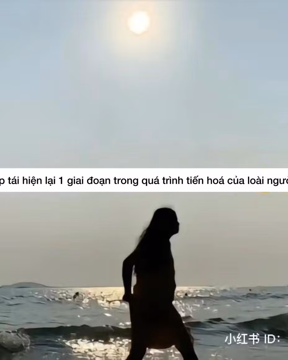 Nhờ người yêu chụp, cô gái hóa thành Tôn Ngộ Không lúc nào không hay.