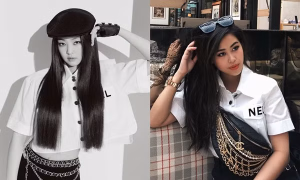 Jennie được coi là thành viên sành hàng hiệu, nghiện thương hiệu thời trang Chanel nhất nhóm nhạc BlackPink, Tiên Nguyễn cũng thường xuyên mặc các set đồ giống nữ idol này.