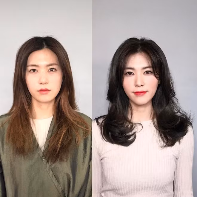 Nhìn thế này có ai nghĩ đây là một người không? Vẻ ngoài trước và sau khi thay đổi kiểu tóc dường như chẳng liên quan gì tới nhau.