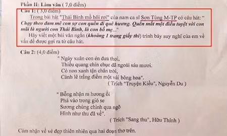 Ca si Son Tung lien tuc xuat hien trong de thi Van-Ly-Hoa-Hinh-2