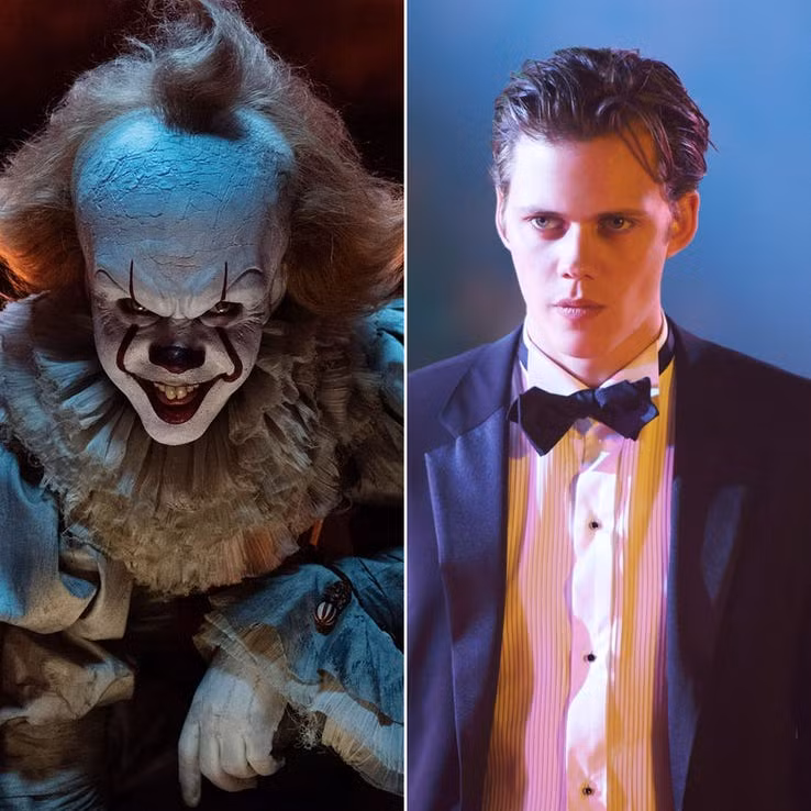 Ẩn sau tạo hình ám ảnh của tên hề Pennywise trong phim kinh dị đình đám "It" là nam diễn viên Bill Skarsgård với gương mặt điển trai lạnh lùng.