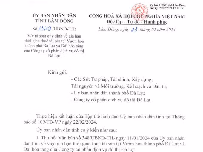 Ho so cong ty bi thu hoi thue vuon hoa san golf Doi Cu