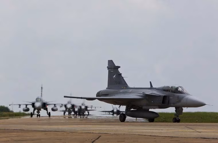 JAS-39 Gripen được xem là chiến đấu cơ hiện đại nhất Không quân Hoàng gia Thái Lan hiện nay.