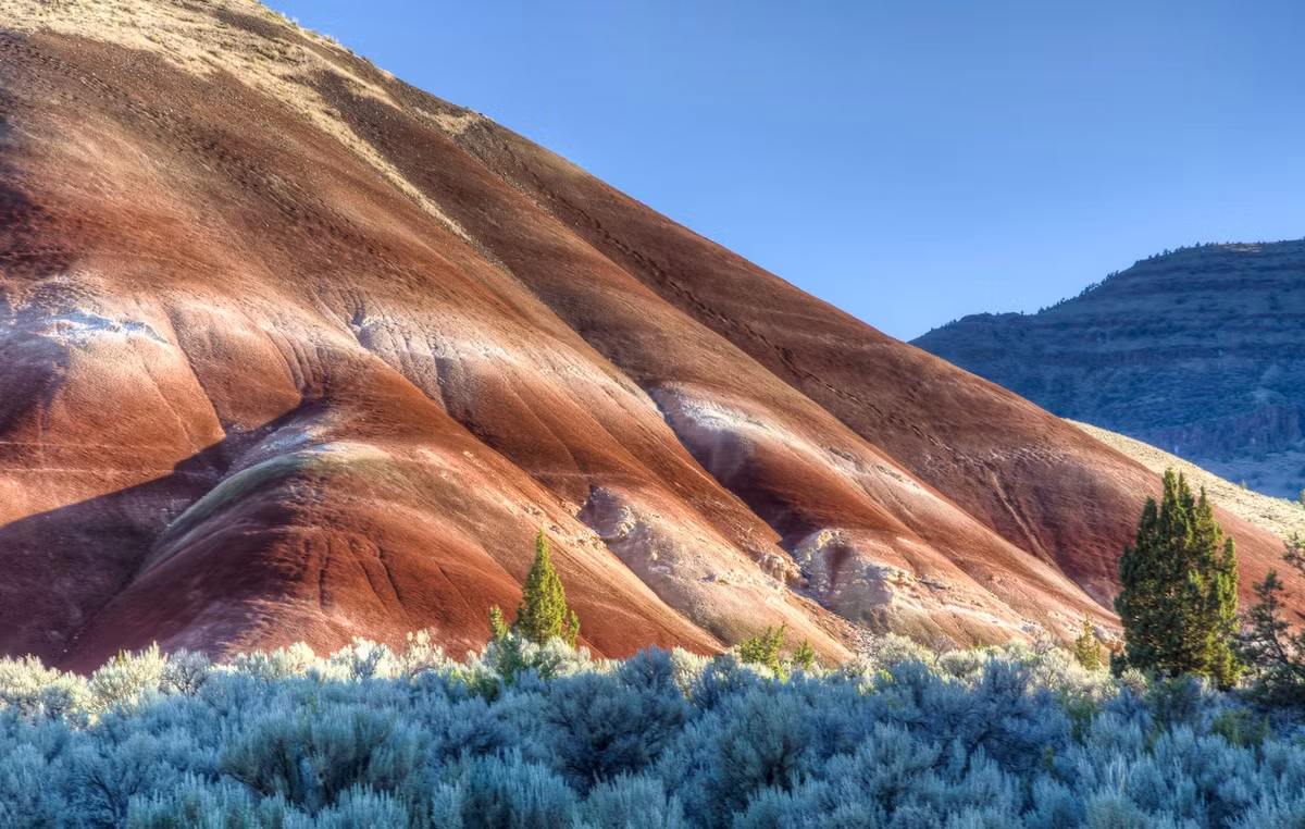 Ngọn đồi đầy màu sắc tại Khu vực nghiên cứu hoang dã Núi Sutton ở miền trung Oregon.