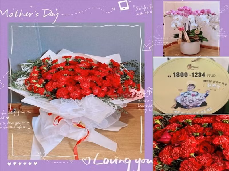 Trấn Thành còn khéo lấy lòng mẹ vợ khi bất ngờ gửi tặng hoa và thiệp cho mẹ của Hari Won nhân Ngày của mẹ. Ảnh: Lao động