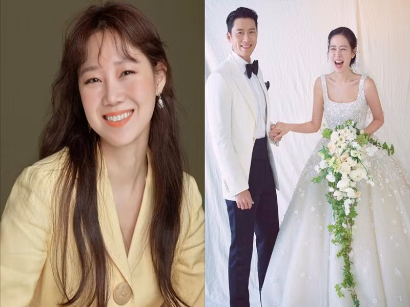 Hồi tháng 3/2022, Gong Hyo Jin là người bắt được hoa cưới của Son Ye Jin. Ảnh: VOV