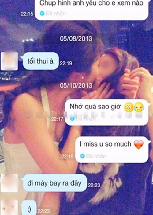 Năm 2013, Khả Ngân bị rò rỉ ảnh chụp màn hình chat có nụ hôn đồng giới. Nói về chuyện tình cảm, diễn viên phim 11 tháng 5 ngày chia sẻ quan điểm: "Yêu vì cảm xúc, trai hay gái đều được". Ảnh: Yeah1.