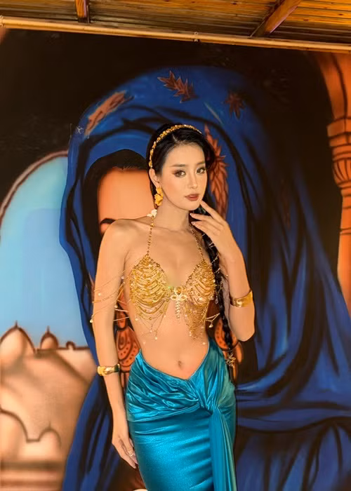 Bui Khanh Linh dien ao nguc ho bao o Miss Intercontinental 2024