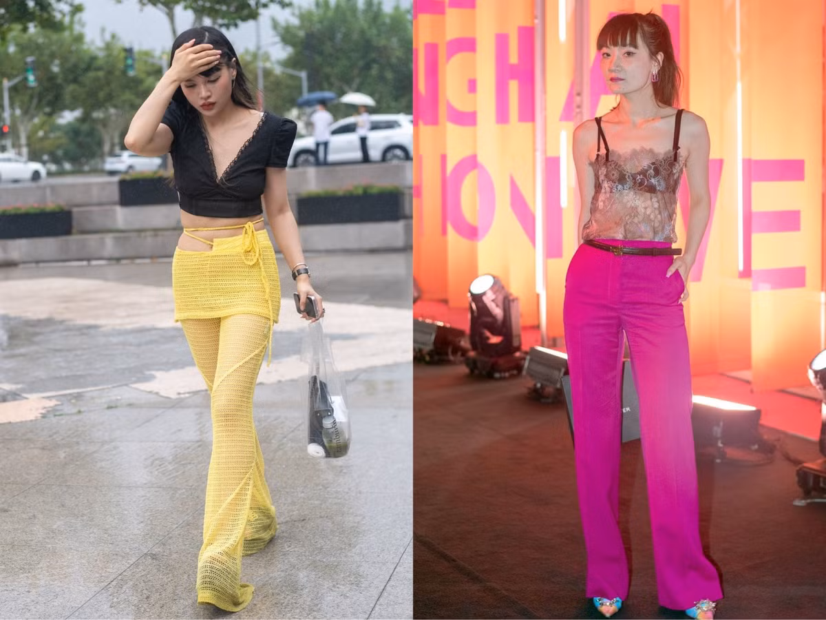 Trang phục xuyên thấu chẳng vì thời tiết lạnh giá mà hết hot. Giới trẻ Thượng Hải lựa chọn cách kết hợp độc đáo cùng những gam màu chói lọi khiến những set đồ trông không hề nhàm chán.
