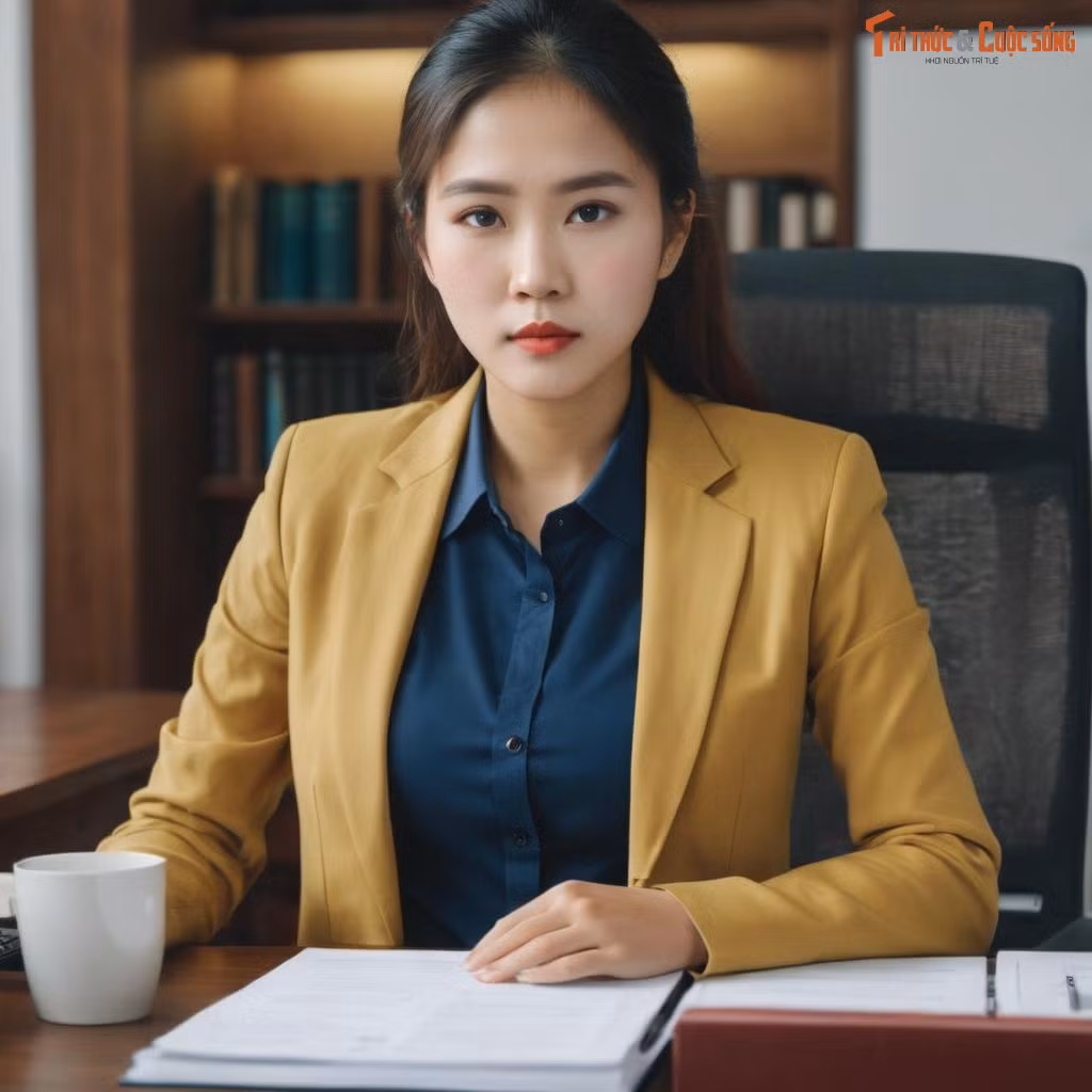 Chân dung một nữ nhân viên văn phòng.