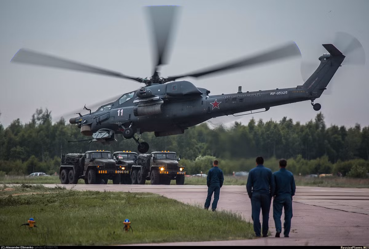 Một trực thăng khác của Nga được xếp ở vị trí thứ ba, đó là Mi-28N Havoc - loại trực thăng tấn công ngày - đêm được phát triển từ phiên bản Mi-28 từ thời Liên Xô. Nguồn ảnh: BI.