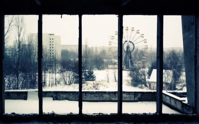 Thành phố Pripyat, từng là nơi sinh sống của 50.000 người ở Ukraine, được sơ tán sau thảm họa hạt nhân Chernobyl.