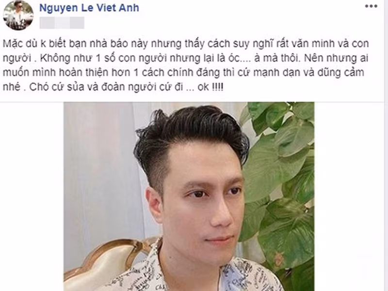 Từ khi dao kéo, nhan sắc của Việt Anh gây tranh cãi. Ngoài tiếc nuối vẻ nam tính trước kia của nam diễn viên, một số cư dân mạng còn chê lên chê xuống gương mặt sau phẫu thuật thẩm mỹ của anh. Về phía mình, Việt Anh mắng antifan bằng từ khó nghe.