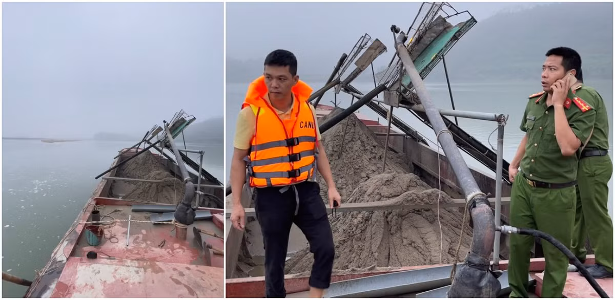 Bắt giữ 9 tàu khai thác cát sỏi trái phép trên sông Lam Bat giu 9 tau khai thac cat soi trai phep tren song Lam