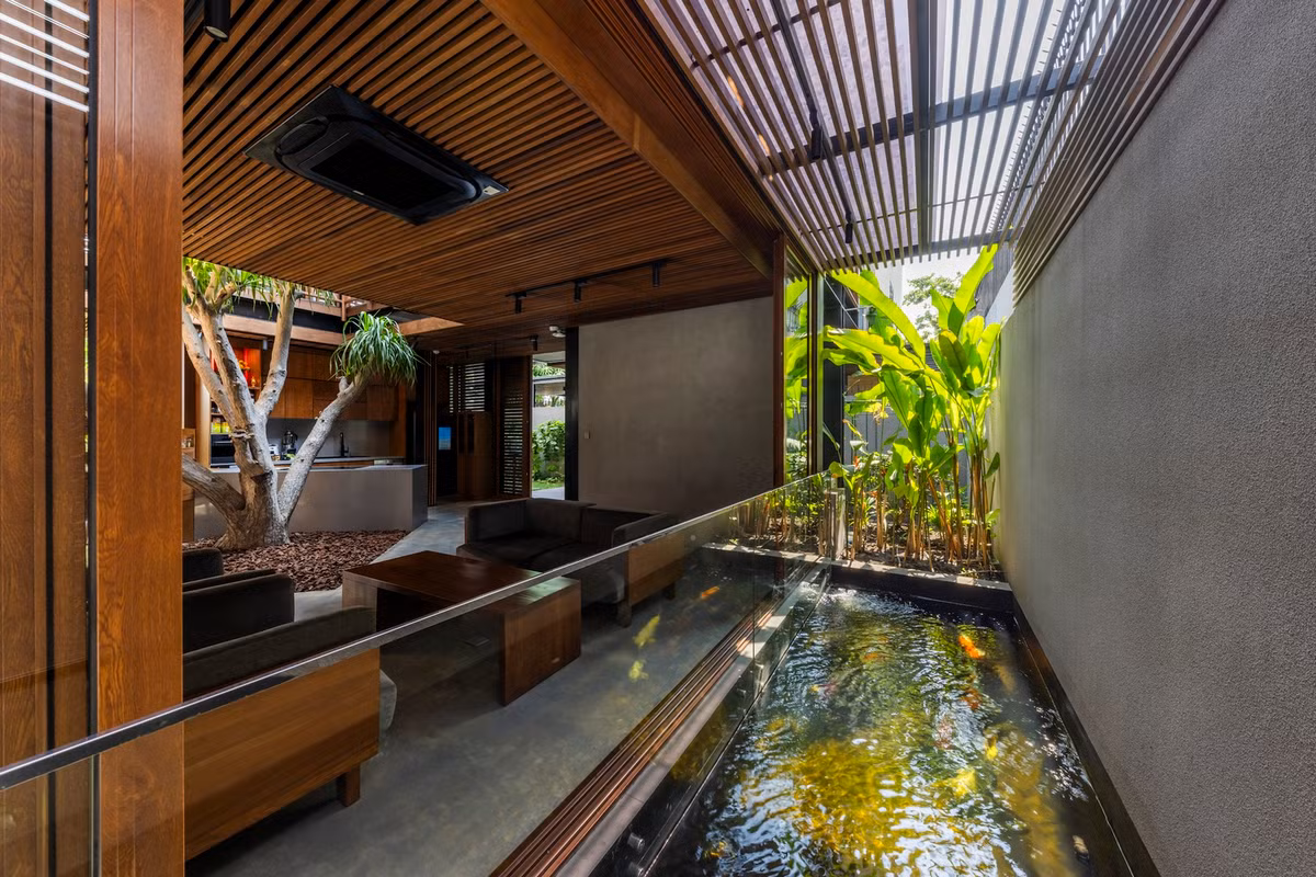 Trong nhà không còn sự ngăn cách giữa con người và thiên nhiên. Nguồn ảnh: Hiroyuki Oki