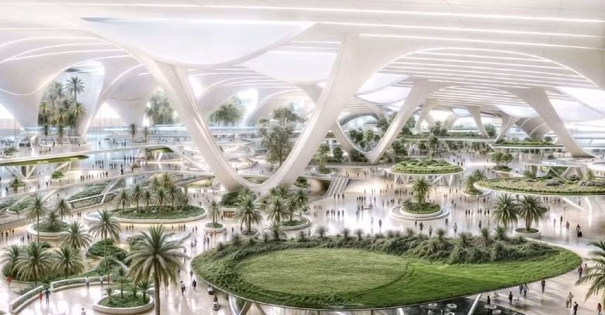Sân bay quốc tế Al Maktoum của Dubai đang xây dựng với tổng chi phí khoảng 35 tỷ USD. Ảnh: Dubai