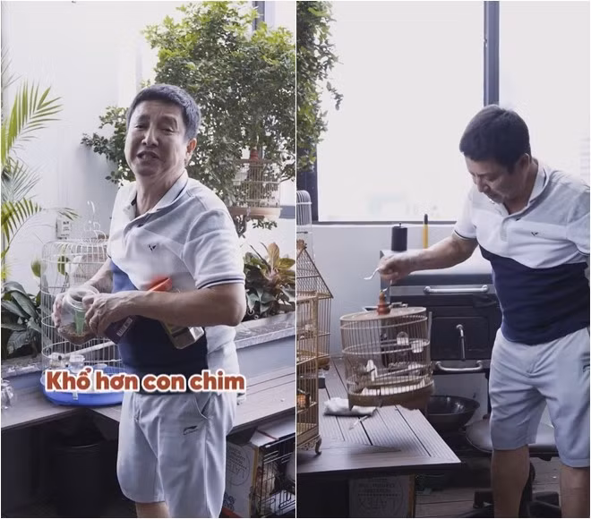 Nam nghệ sĩ còn có thú vui nuôi chim. Ảnh chụp màn hình