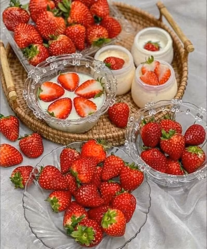 Hiện tại, dâu tây Mộc Châu đang vào mùa chín rộ, giá chỉ khoảng 100 nghìn đồng/kg dâu to, dâu nhỏ nhất là 50 nghìn đồng/kg. Ảnh: Facebook