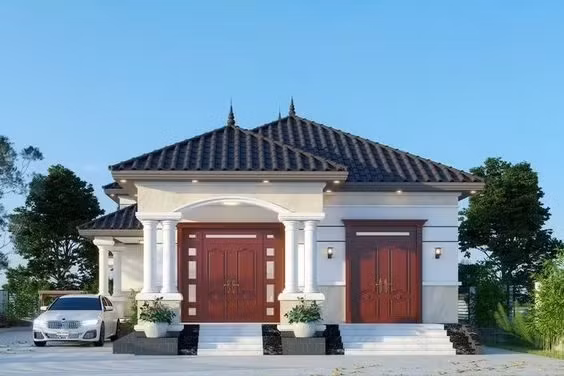 Nhà cấp 4 mái Nhật 2 phòng ngủ với gam màu trang nhã đường nét trang trí nhẹ nhàng. Ảnh: Xaynhadeponline