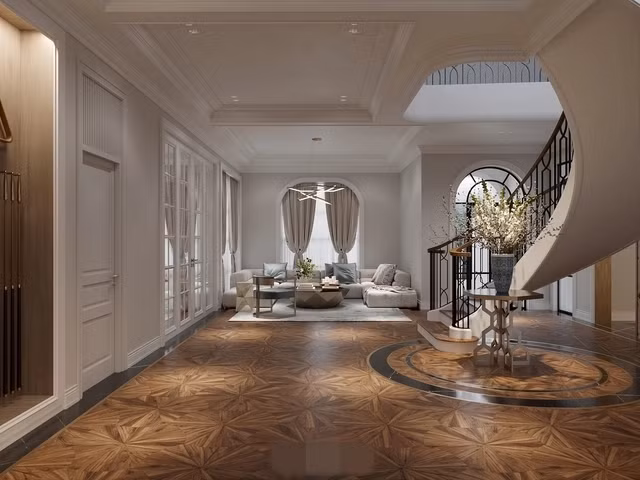 Khu vực sảnh trong nhà rộng rãi.