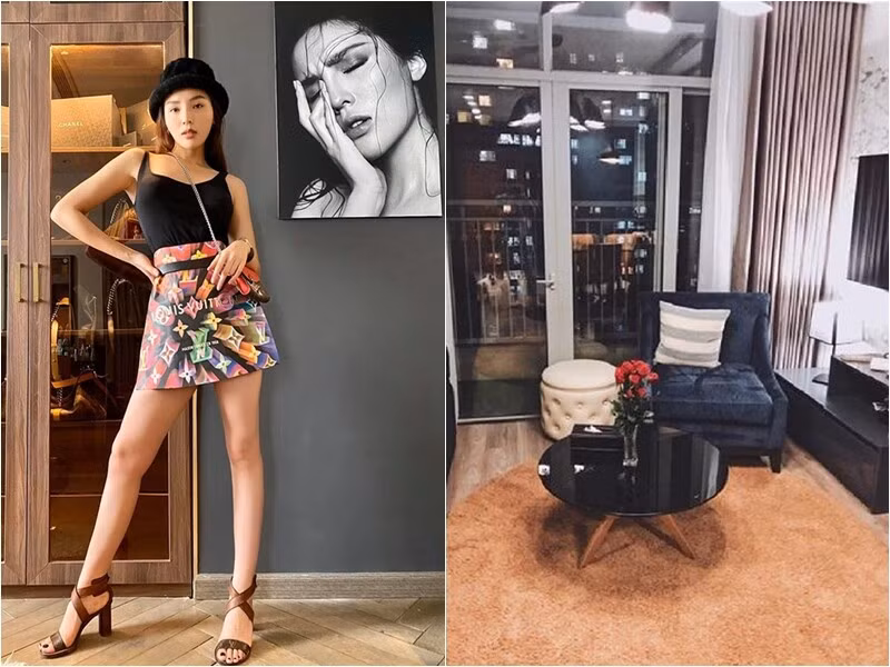 Căn hộ của Hoa hậu Kỳ Duyên được thiết kế với tông màu trung tính chủ đạo, tạo không gian thanh lịch nhưng ấm cúng. Ảnh: FBNV