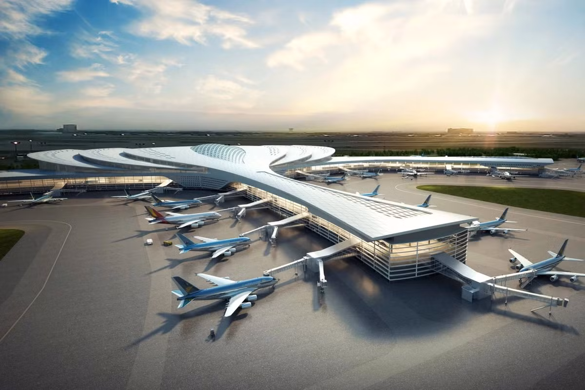 Dự án giai đoạn 1 của sân bay Long Thành có tổng mức đầu tư khoảng 4,6 tỷ USD. Nhà ga đầu tiên có thể đón 25 triệu hành khách mỗi năm. Ảnh: The Design Air