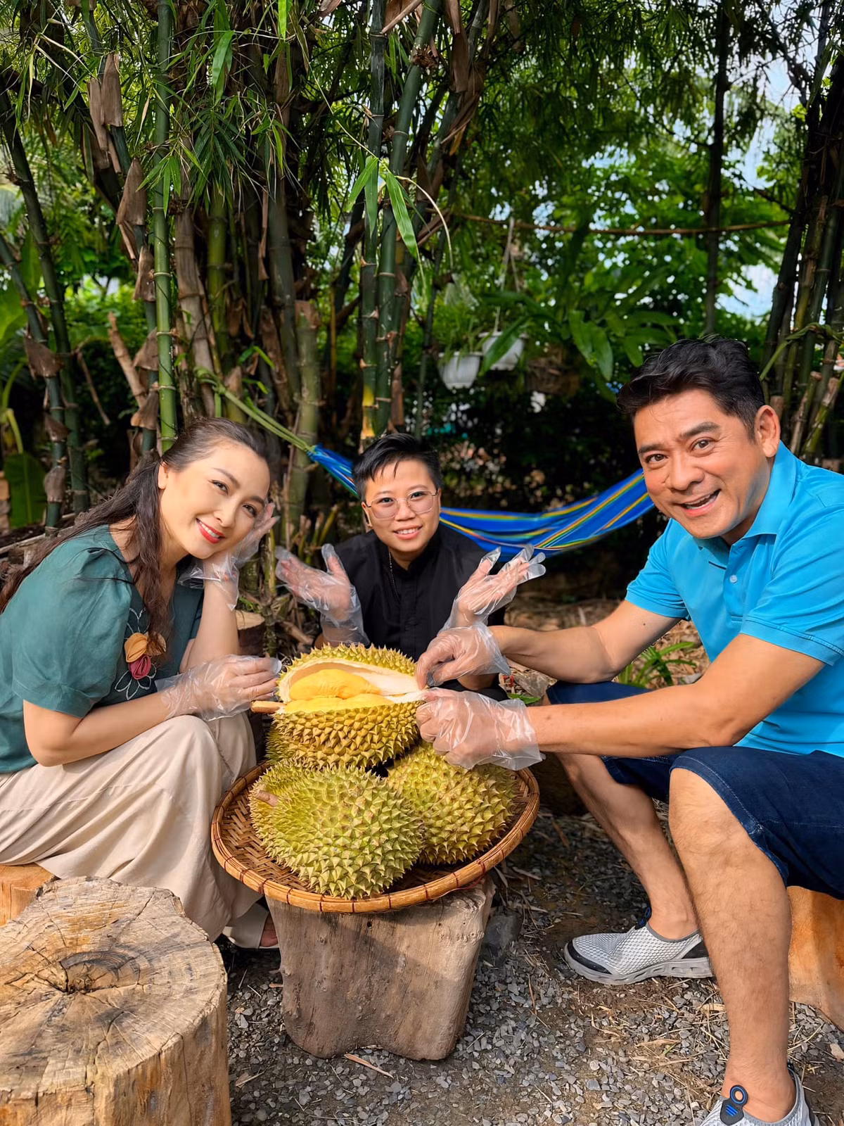 Tại đây, nam tài tử đình đám một thời trồng nhiều loại cây ăn quả như dừa, mít, sầu riêng, măng cụt, ổi... Ảnh: FB Huỳnh Anh Tuấn
