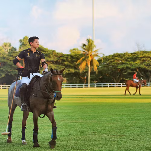 Vị hoàng tử 9X còn rất yêu thích thể thao như bóng đá, golf, đặc biệt là môn đua ngựa polo. Ảnh: Instagram