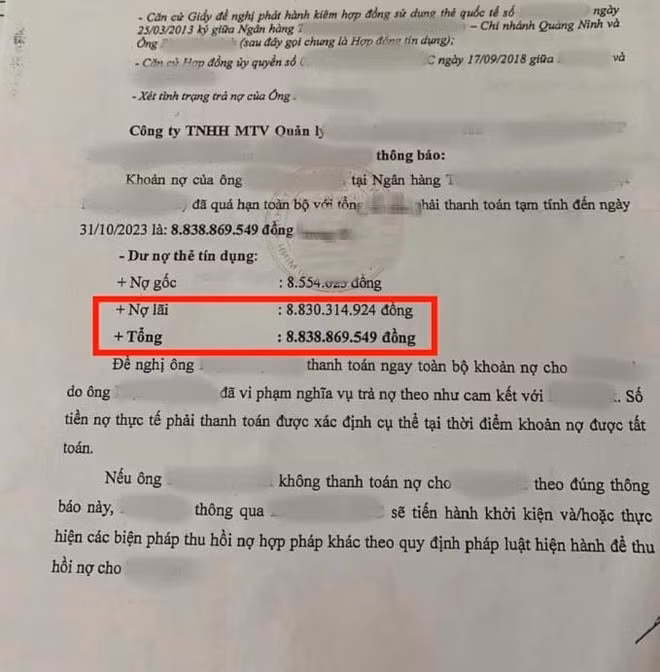 No the tin dung 8,5 trieu, phai tra hon 8,8 ty dong, Eximbank noi gi?