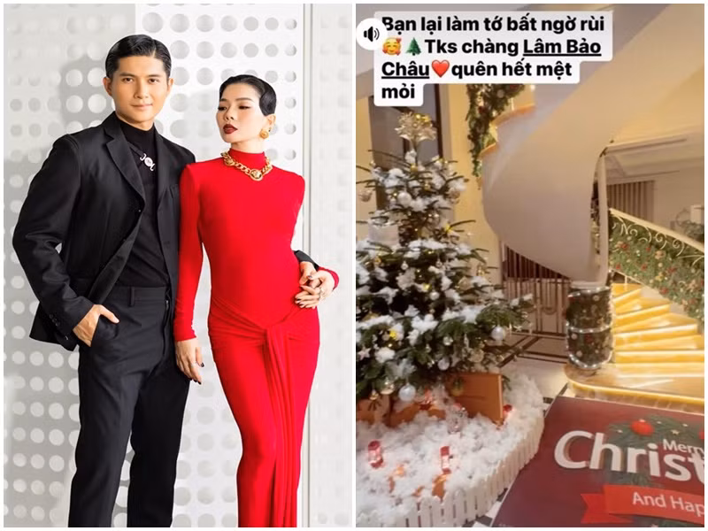 Sao Viet khoe biet thu long lay don Giang sinh som