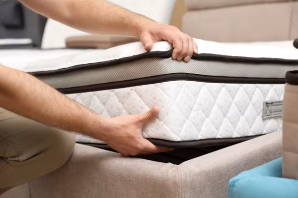 Nệm không phù hợp. Khi chọn nệm, tùy vào tư thế ngủ yêu thích mà lựa chọn chất liệu cho phù hợp. Chẳng hạn nếu thích nằm nghiêng, bạn nên chọn nệm mút hoạt tính để giảm áp lực lên các bộ phận vai, hông. Nếu nằm ngửa hoặc nằm sấp, bạn nên chọn loại nệm cứng để giữ cột sống thẳng.