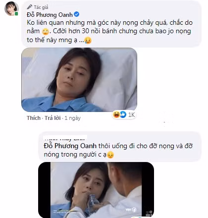 Mới đây cô nàng tự "dìm hàng" bản thân khi khoe ảnh cằm nọng trong phim. Nữ diễn viên hài hước: "Cuộc đời hơn 30 nồi bánh chưng chưa bao giờ nọng to thế này mọi người ạ".