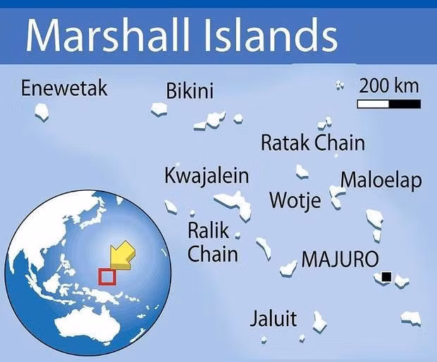 Sau khi Thế chiến 2 kết thúc, Mỹ chọn quần đảo Marshall ở Tây Thái Bình Dương làm nơi diễn ra các vụ thử hạt nhân.