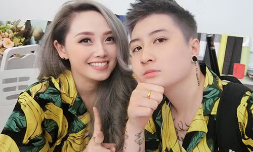MC Ngọc Trang bên Lin Jay. Ảnh: FBNV