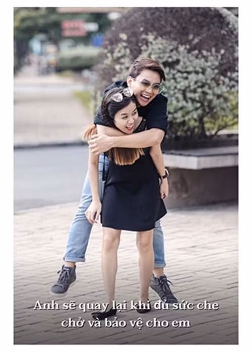 Hoài Lâm đã thực hiện lời hứa khi anh và Hoàng Ngọc chia xa khoảng 2 năm: "Anh sẽ quay lại khi đủ sức che chở và bảo vệ cho em". Ảnh: FBNV