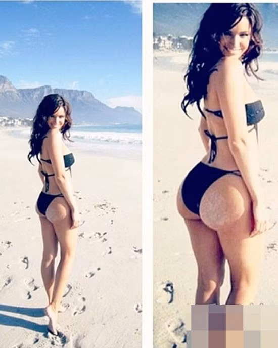 Siêu mẫu Anh Kelly Brook "thổi phồng" vòng ba chẳng kém cô Kim nhờ chỉnh sửa photoshop.