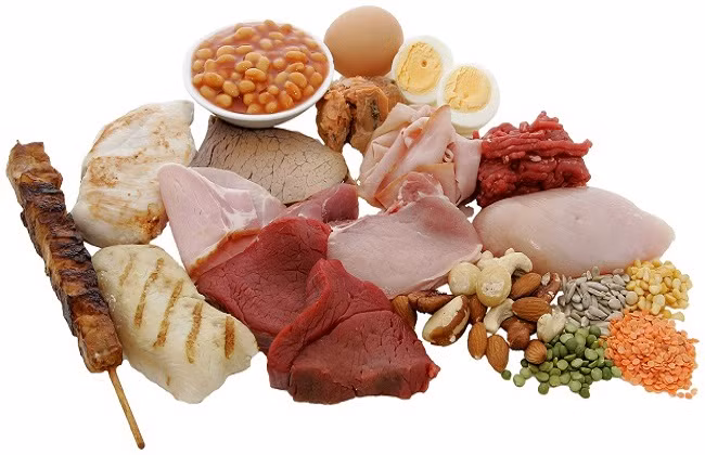 Thực đơn của người chạy thận nhân tạo cần tăng cường chất đạm vì trong quá trình lọc máu sẽ bị mất đi một lượng đạm rất lớn. Đạm có thể lấy từ các loại thịt, cá, trứng bằng cách hầm, hấp hoặc luộc, hạn chế chiên xào…