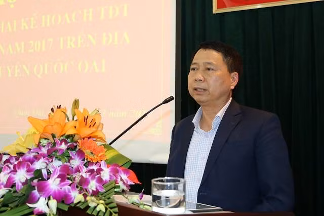Chủ tịch UBND huyện Quốc Oai - Nguyễn Hồng Lâm. Ảnh: Cổng thông tin huyện Quốc Oai.