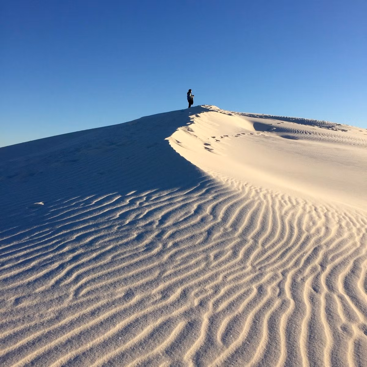 Cồn cát tuyệt đẹp ở Đài tưởng niệm Cát Trắng quốc gia (White Sands National Monument), phía bắc sa mạc Chihuahua thuộc bang New Mexico của Mỹ đã được Andrew T chụp trở nên vô cùng sống động, cuốn hút.