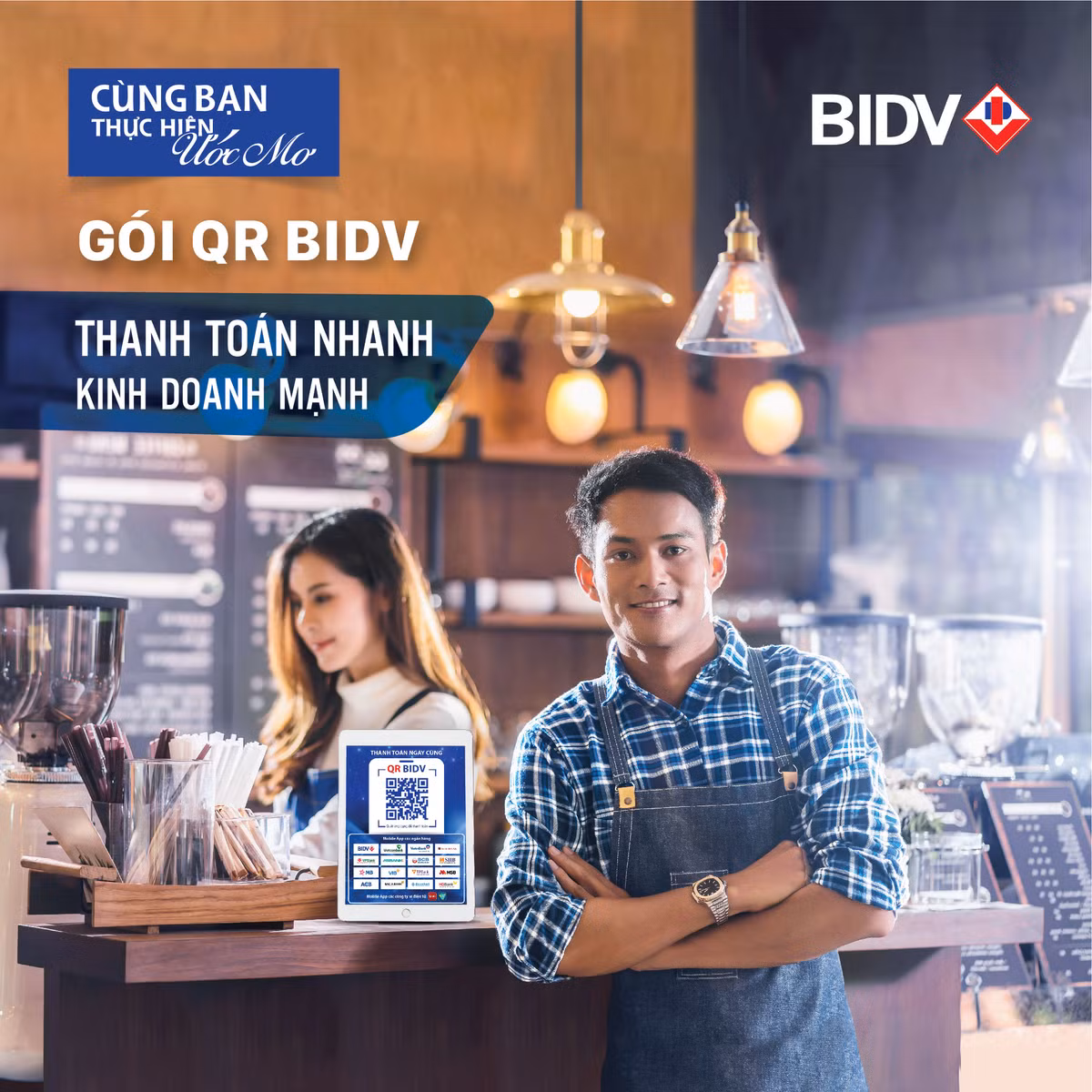 Nhieu uu dai phi giao dich khi dang ky su dung goi QR BIDV