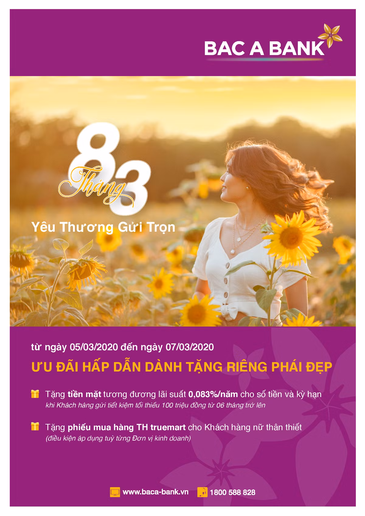 8/3: Bac A Bank danh ngan qua yeu thuong gui tang khach hang nu