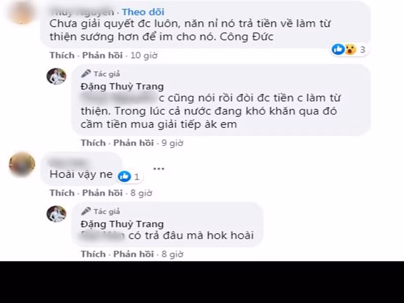 Dưới bài đăng, chị gái của Thu Thảo cho biết, đến nay, Thùy Tiên vẫn chưa chịu trả nợ.