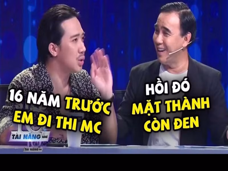 Quyền Linh kể lại: “Lúc đó Trấn Thành còn là một cậu nhóc mặt đen, ngơ ngác, quê mùa. Trấn Thành rất khát vọng để làm nghề. Vừa thấy tôi về, Trấn Thành liền chạy tới kêu tôi chỉ cho cái này, cái kia. Lúc đó Trấn Thành rất giỏi rồi, nhưng vẫn là viên đá thô, chưa được mài thành ngọc. Từ khát vọng và học hỏi đó Trấn Thành đã tích lũy được rất nhiều điều”. Ảnh: Tiền Phong