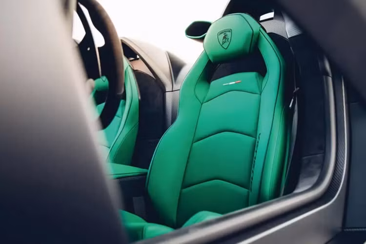 Ngoại thất của chiếc xe Lamborghini Veneno Roadster được hoàn thành màu đen nhám cùng sọc lá cây để tạo điểm nhấn. Chiếc Lamborghini Veneno mui trần này chỉ mới lăn bánh được quãng đường dài 1.778 km, như vậy, xe đã chạy thêm 1.300 km, so với thời điểm rao bán cách đây 4 năm.