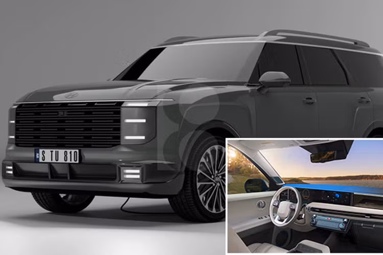 Đáng chú ý, phía sau xe SUV Hyundai Palisade 2026 có cụm đèn hậu xếp tầng được nối liền với nhau bằng dải đèn LED trải dài toàn chiều rộng đuôi xe. Phía dưới thanh đèn LED là dòng chữ Palisade cỡ lớn nổi bật.
