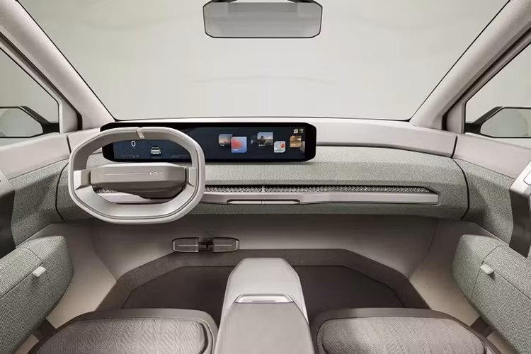 Hiện hãng Kia chưa công bố hình ảnh nội thất của EV3 mới. Tuy nhiên, sẽ không bất ngờ nếu nội thất của EV3 thay đổi đáng kể so với phiên bản concept.