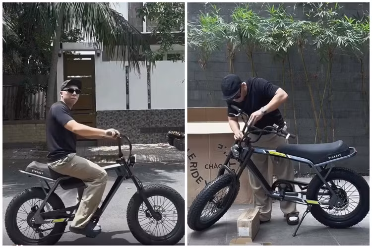 Hoang Touliver dap hop xe dap Vinfast VF DrgnFly gan 30 trieu dong