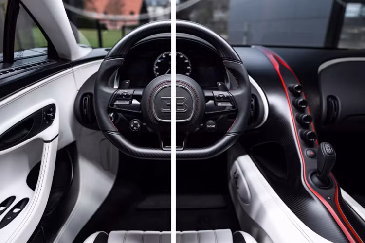 Được đặt biệt danh Red Dragon (Rồng Đỏ), chiếc Bugatti Chiron Super Sport có ngoại thất nổi bật nhờ chất liệu sợi carbon sơn đỏ Royal Red rất bắt mắt.