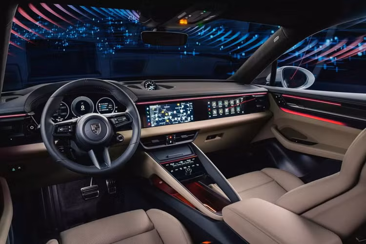 Ví dụ, Porsche Macan EV 2024 có tới 3 màn hình khác nhau trên bảng điều khiển, bao gồm bảng đồng hồ đo kỹ thuật số 12,6 inch, màn hình cảm ứng trung tâm 10,9 inch và màn hình giải trí dành cho hành khách ngồi ở hàng ghế trước cùng có kích thước 10,9 inch.