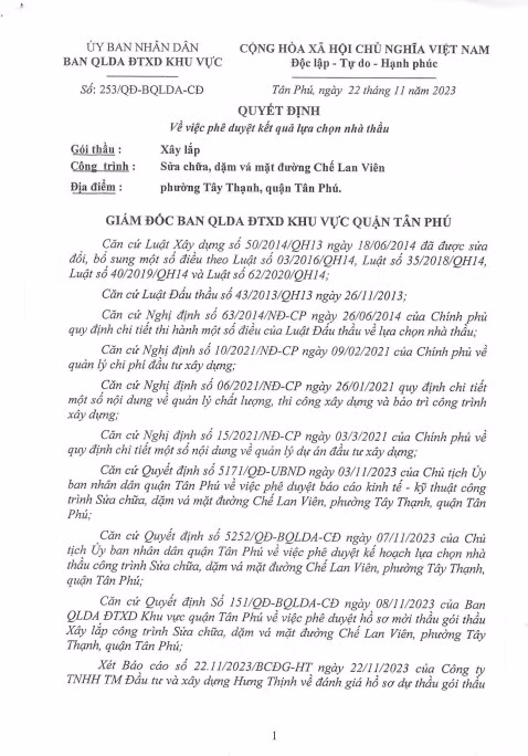 TP. HCM: Công ty Phú Tân trúng 2 gói thầu xây lắp tại Tân Phú - Hình 4 TP. HCM: Cong ty Phu Tan trung 2 goi thau xay lap tai Tan Phu-Hinh-4